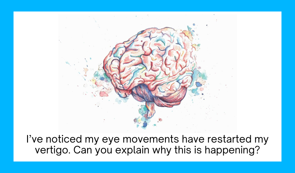 I’ve noticed my eye movements have restarted my vertigo. Can you explain why this is happening?