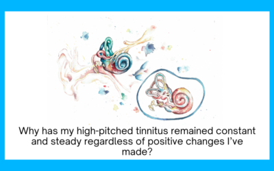 Why has my high-pitched tinnitus remained constant and steady regardless of positive changes I’ve made?